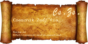 Csesznik Zsófia névjegykártya